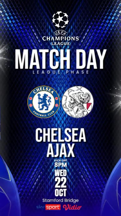 Chelsea vs Ajax Facebook Story template
