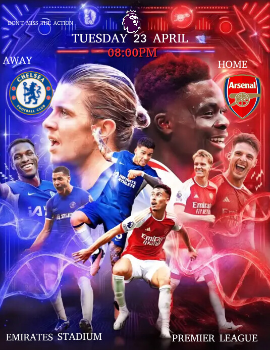 CHELSEA VS ARSENAL MATCHDAY Flyer (US Letter) template