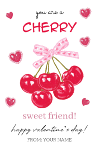 Cherry Valentine Gift Tag Banner 4' × 6' template