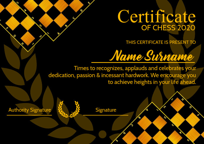 Chess Award Certificate Template | PosterMyWall chess-award-certificate-template-postermywall