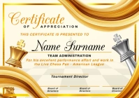 Chess Certificate of Appreciation Template A4