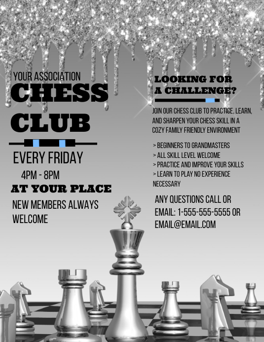 Chess Club Flyer (format US Letter) template