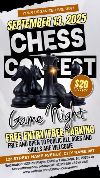 Chess Contest รีลบน Instagram template