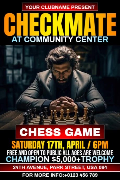 Chess Game Checkmate Plakat template