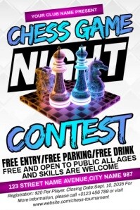 Chess Game Night Poster template