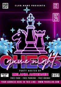 Chess Game Night A4 template