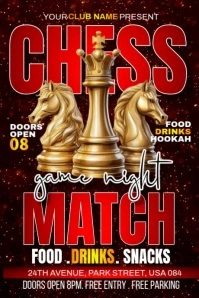 Chess Game Night Match Plakkaat template