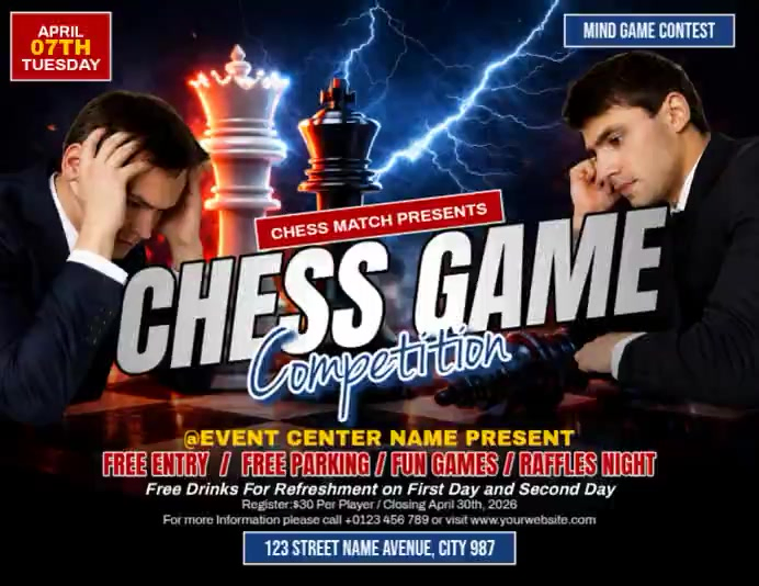 Chess game tournament Template | PosterMyWall