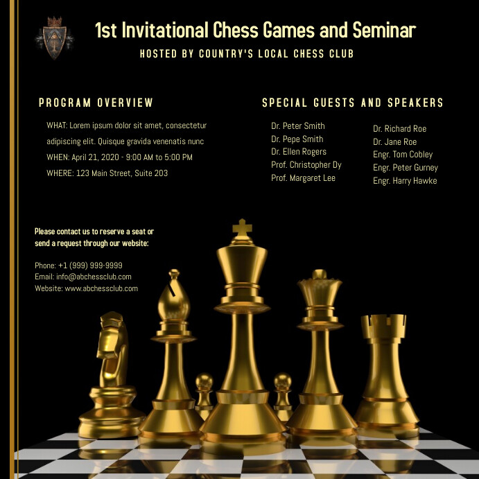 Chess Invitational Event Template | PosterMyWall