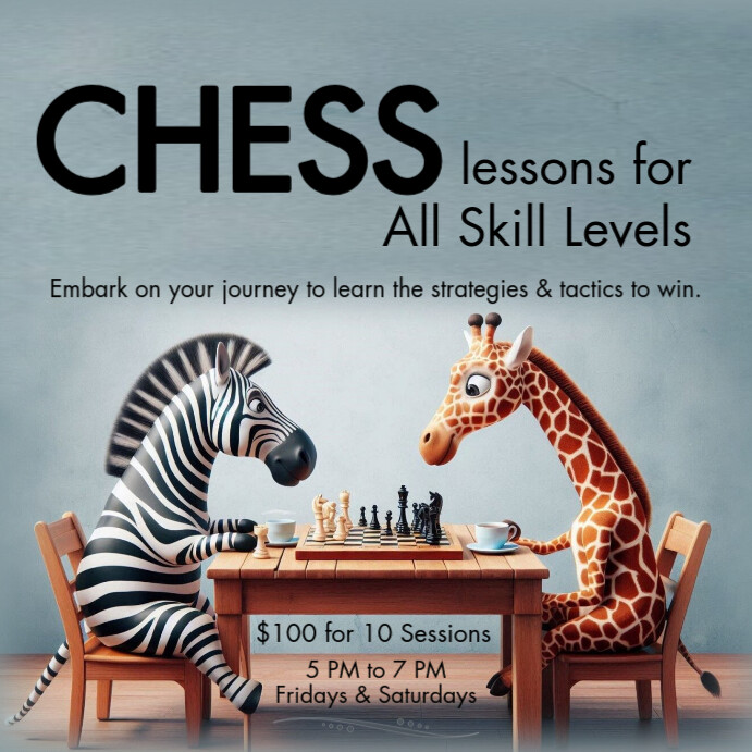 Chess Lessons 52 Plantilla de Chess Lessons For All Skill Levels Template | PosterMyWall
