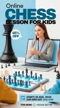 CHESS LESSONS FOR KIDS História do Instagram template