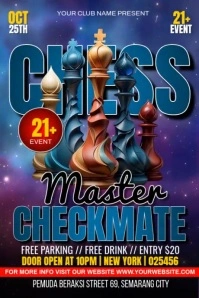 Chess Master Checkmate Poster template