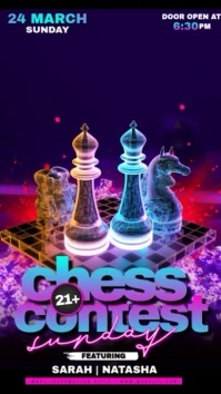 Chess Neon Contest Instagram Story template