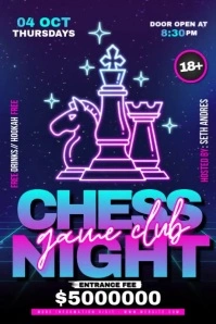 Chess Night Game Club Poster template