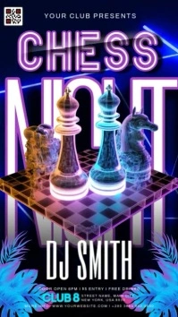Chess Night Party Digital Display (9:16) template