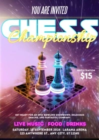 Chess Party Ads A4 template