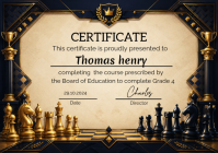 Black Certificate A4 Template