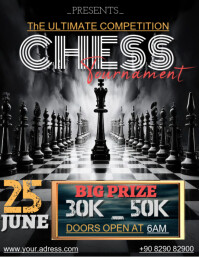 Chess tournament social post design Flyer (US Letter) template