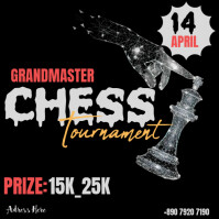 chess tournament social post template
