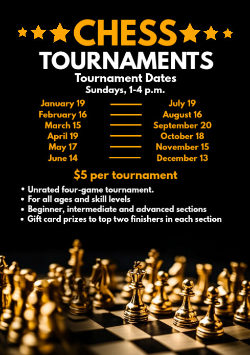 Chess Tournaments Schedule Template | PosterMyWall Chess Tournaments Schedule Template | PosterMyWall
