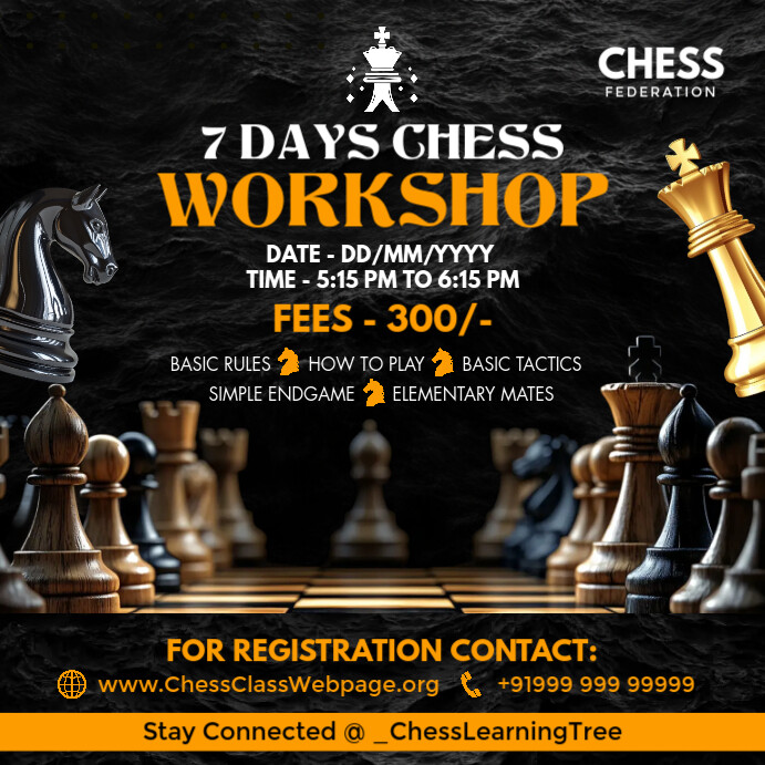 Chess Workshop Post Template | PosterMyWall