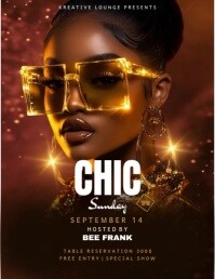 Chic Sunday Night Party  Flyer (us Letter) template
