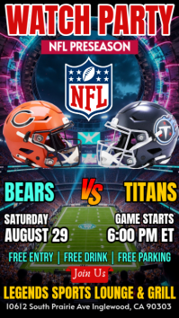 Nero NFL Watch Party เรื่องราวบน Instagram Template