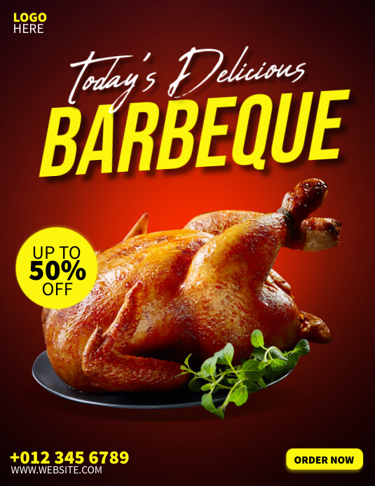 Chicken Barbeque Ads Template | PosterMyWall