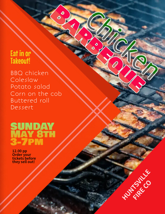 Chicken Barbeque Fundraiser flyer Template PosterMyWall