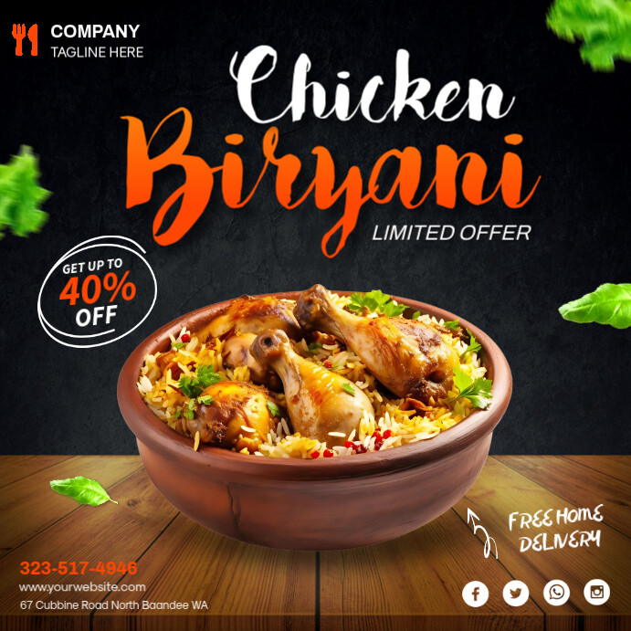 Copy of chicken biryani ads | PosterMyWall