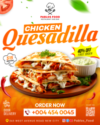 Chicken cheese Quesadilla chipotle pollo quesadillas mexican food restaurant digital display billboa Instagram Portrait template