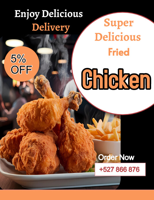 Plantilla de Chicken delivery flyer | PosterMyWall