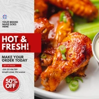 chicken fast food menu restaurant sale flyer Квадрат (1 : 1) template