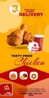 Chicken Food Delivery Roll Up Banner 3' × 6' template
