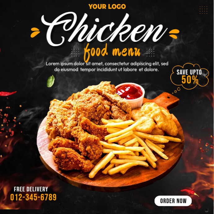 Create Food Chicken Menu Chicken Food Menu Template | PosterMyWall