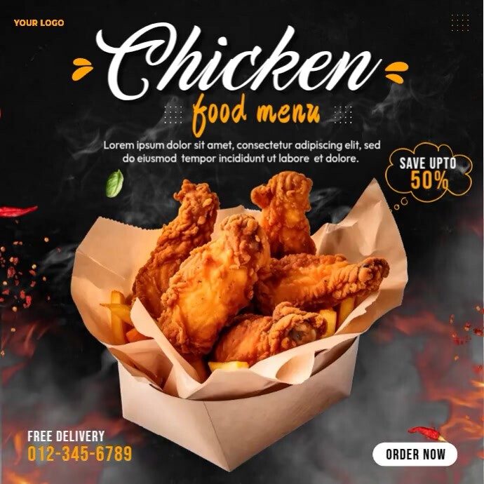 Create Food Chicken Menu Chicken Food Menu Template | PosterMyWall