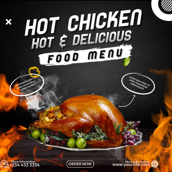 Create Food Chicken Menu Chicken Food Menu Template | PosterMyWall