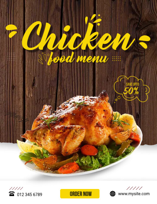 Create Food Chicken Menu Chicken Food Menu Templat | PosterMyWall