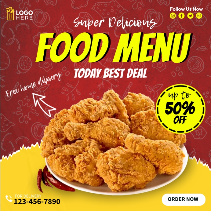 Add Chicken Menu Copy of Chicken Food Menu | PosterMyWall