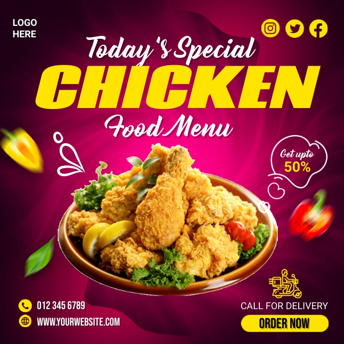 Create Food Chicken Menu Chicken Food Menu Template | PosterMyWall