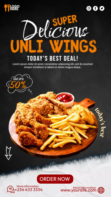 Create Food Chicken Menu Chicken Food Menu Template | PosterMyWall