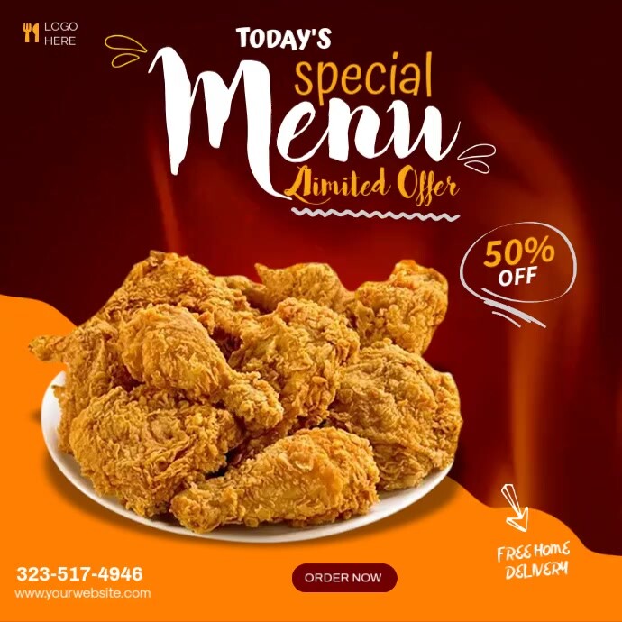Add Chicken Menu Copy of Chicken Food Menu Video Ads | PosterMyWall
