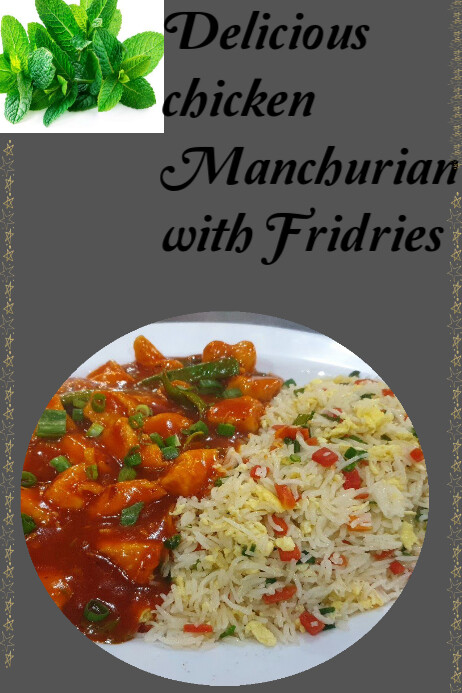 Chicken Manchurian Poster template