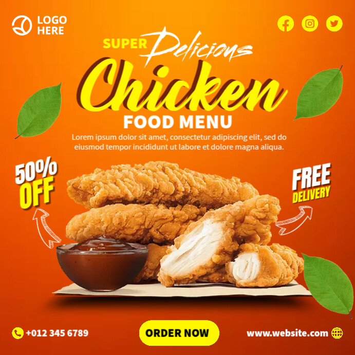 Add Chicken Menu Chicken Menu Ads Template | PosterMyWall