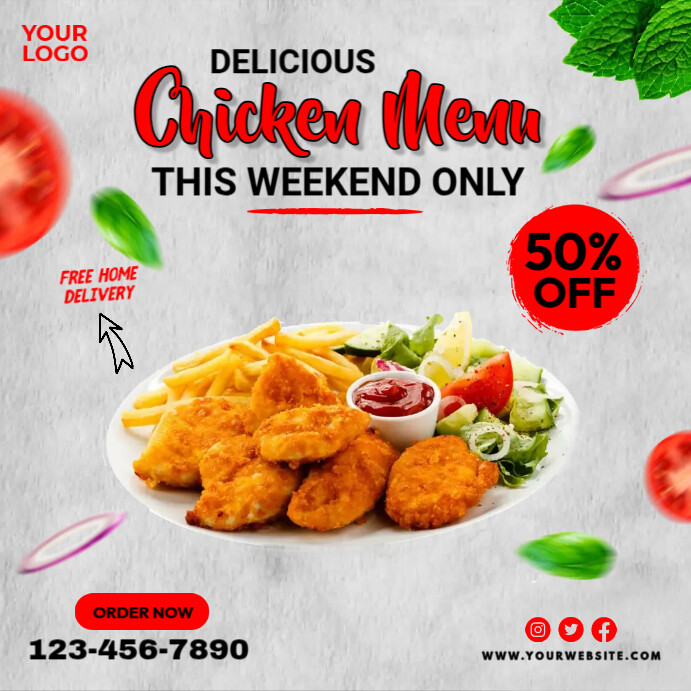 Add Chicken Menu Chicken Menu Ads Template | PosterMyWall