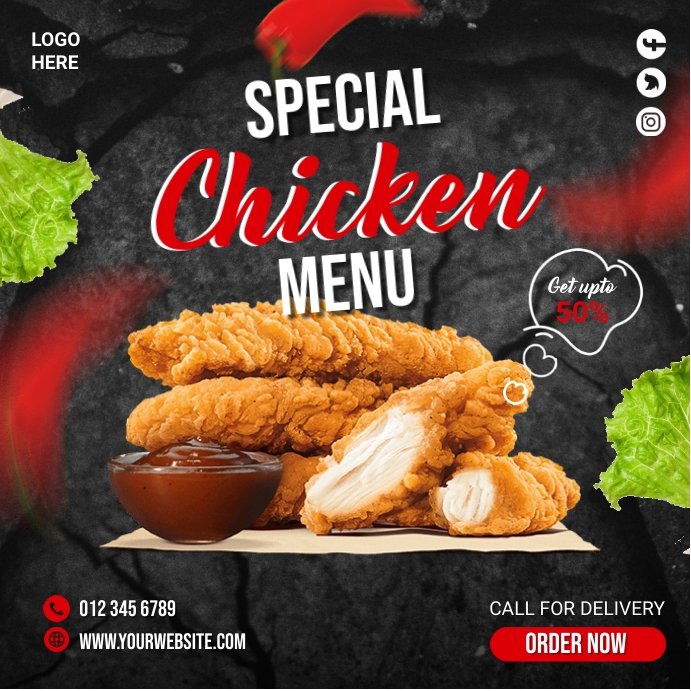 Create Food Chicken Menu Chicken Menu Template | PosterMyWall