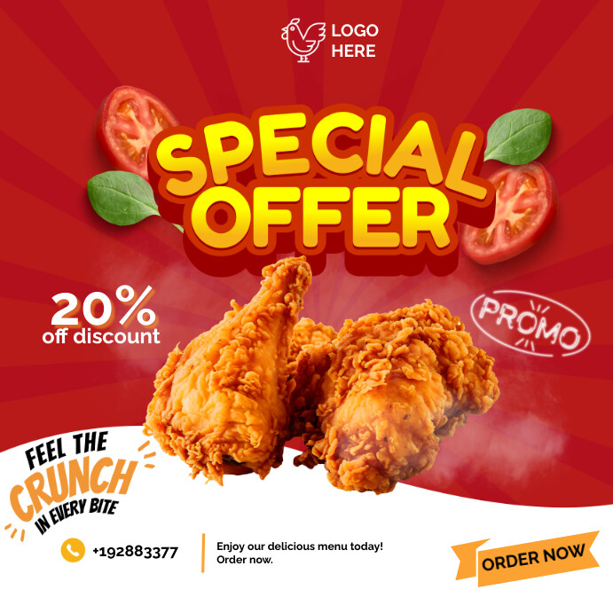 chicken menu Post Instagram template