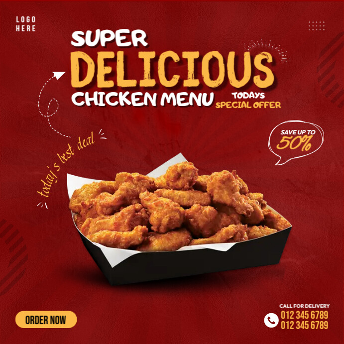 Create Food Chicken Menu Chicken Menu Template | PosterMyWall