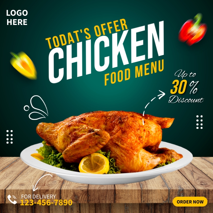 Create Food Chicken Menu Chicken Menu Template | PosterMyWall