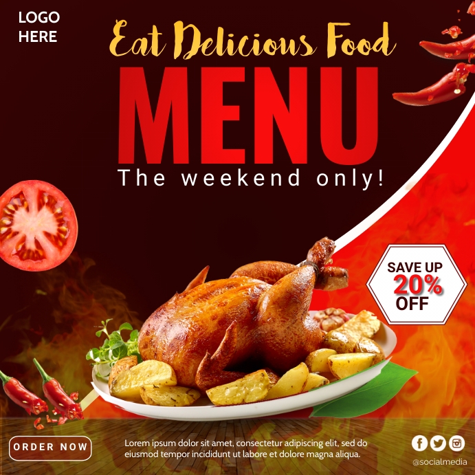 Create Food Chicken Menu Chicken Menu Template | PosterMyWall